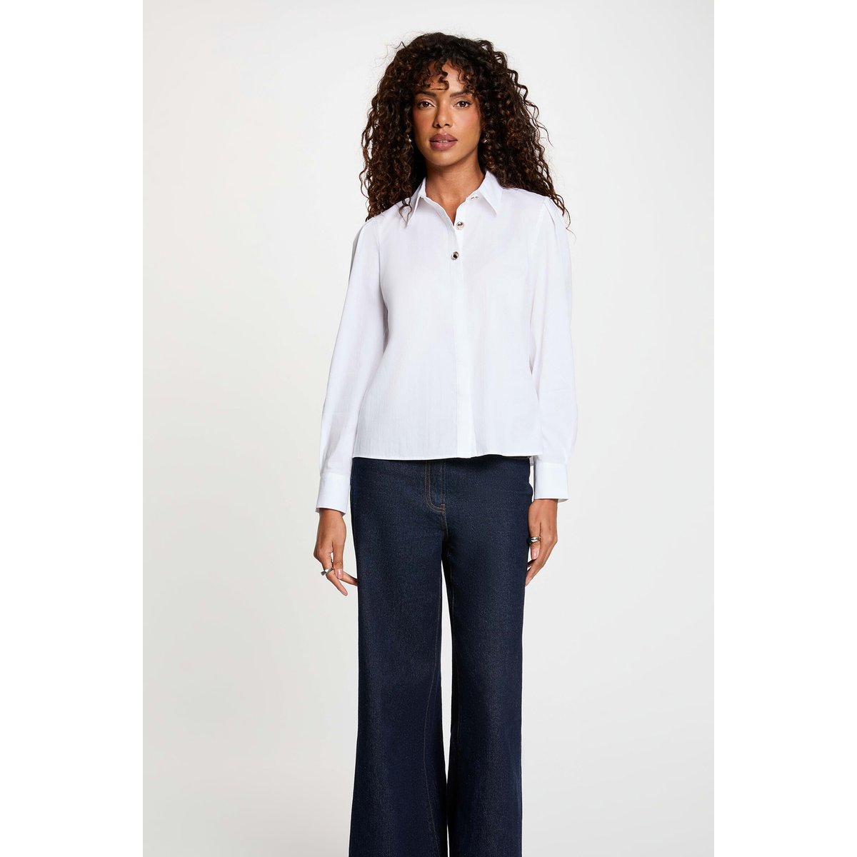 Chemise col à revers blanc, MORGAN
