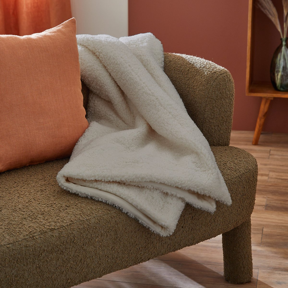 Plaid en polyester, ALPOS marron, INSPIRE