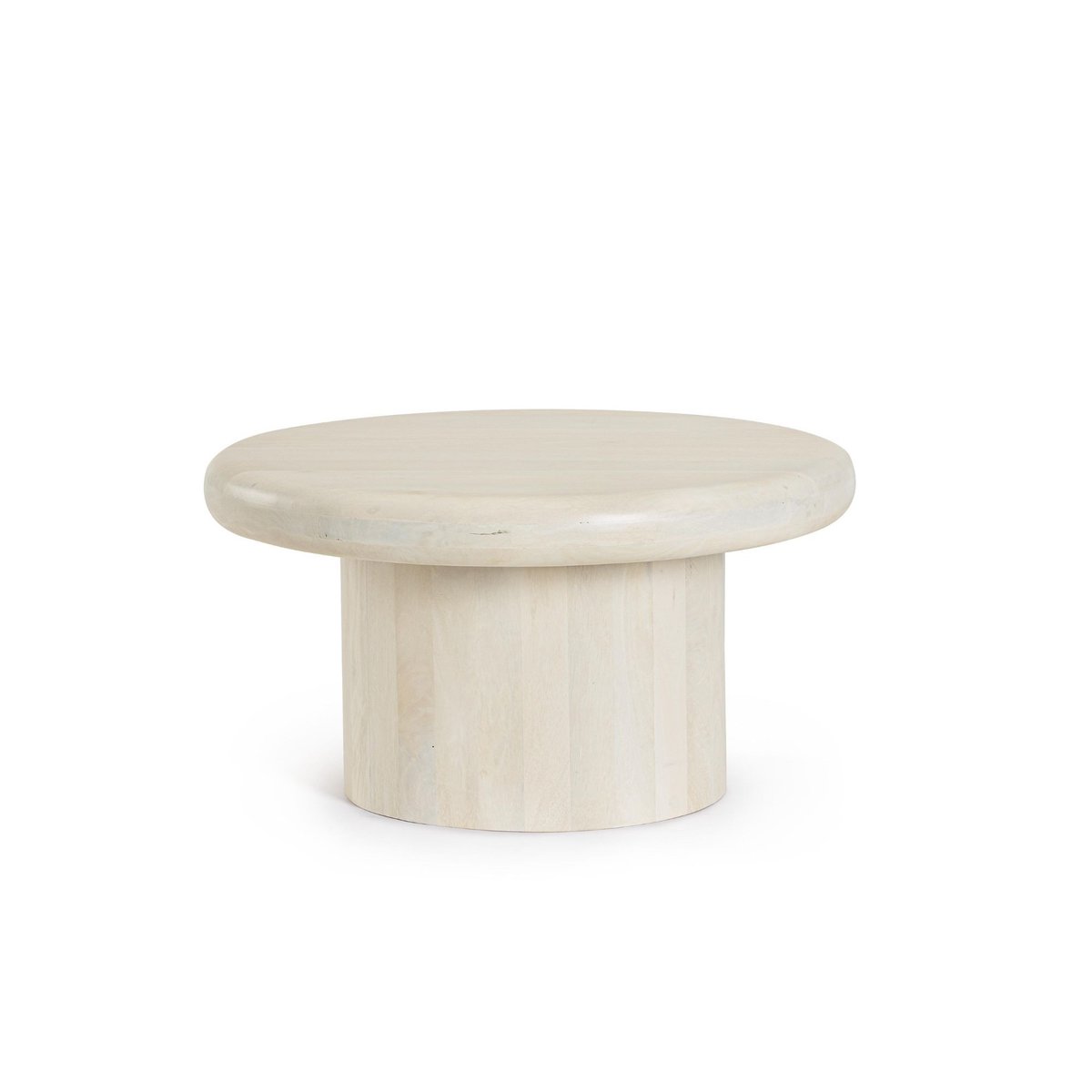 Table basse de salon ronde en bois de manguier D75 - JUAREZ beige, HELLIN, DEPUIS 1862