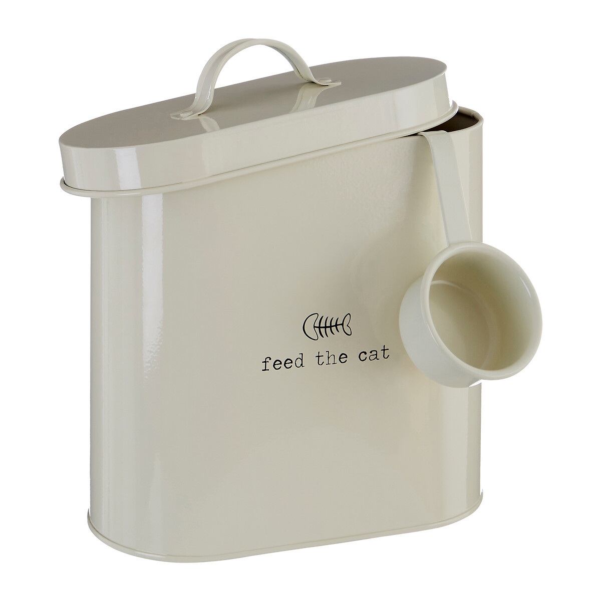 Adore Pets Bin With Spoon, 2.8 Ltr Cat Food Storage - Cream cream, SO'HOME