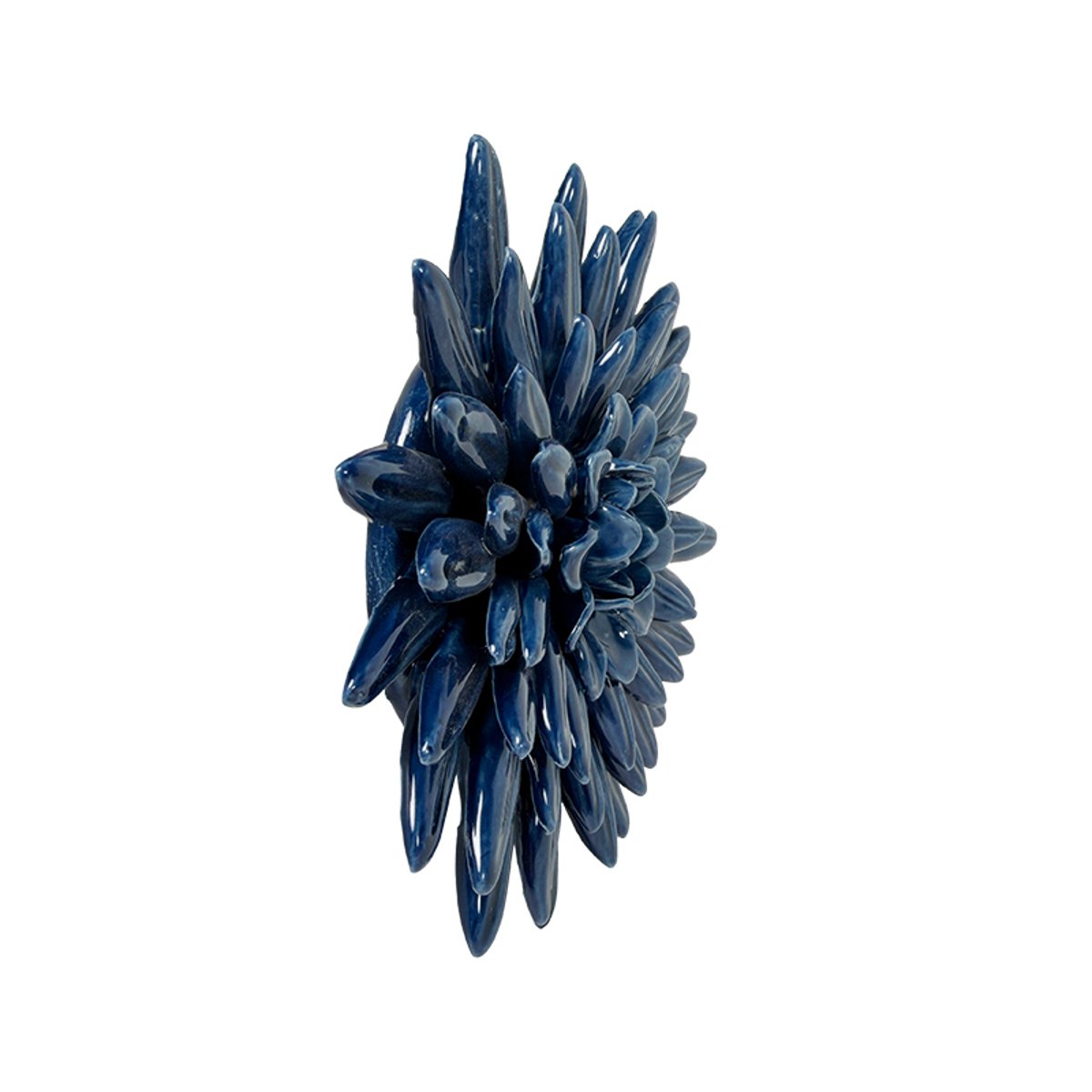Déco murale fleur céramique 17.4cm bleu, EMDE