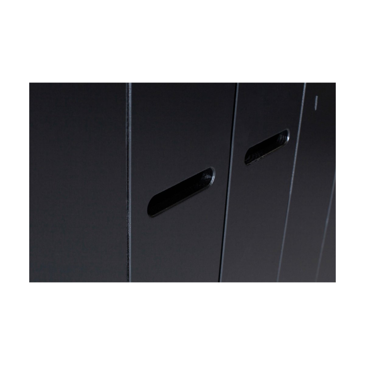 Armoire 3 portes avec tiroir en pin CONNECT noir, WOOOD