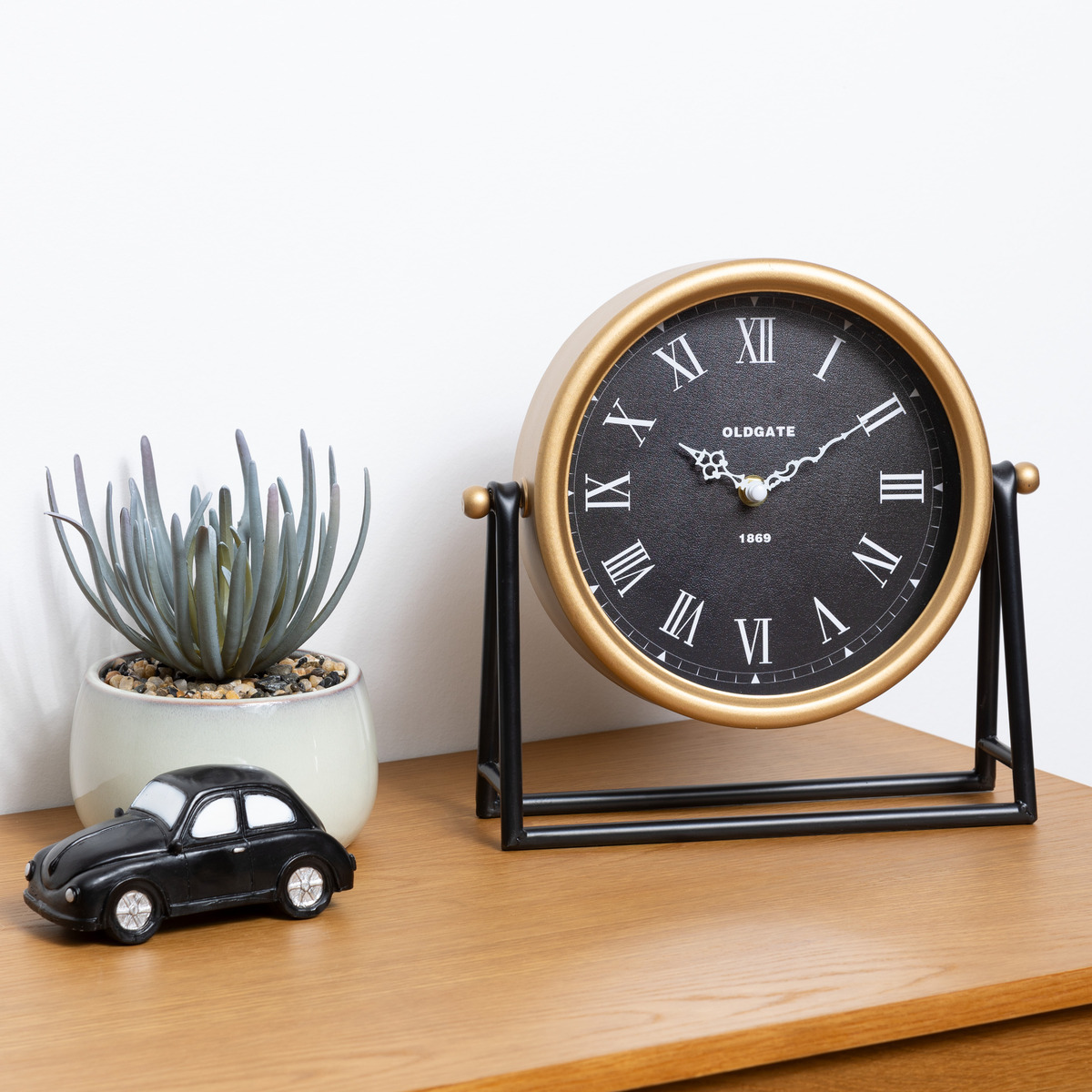 Horloge à poser vintage LUCA noir, ATMOSPHERA