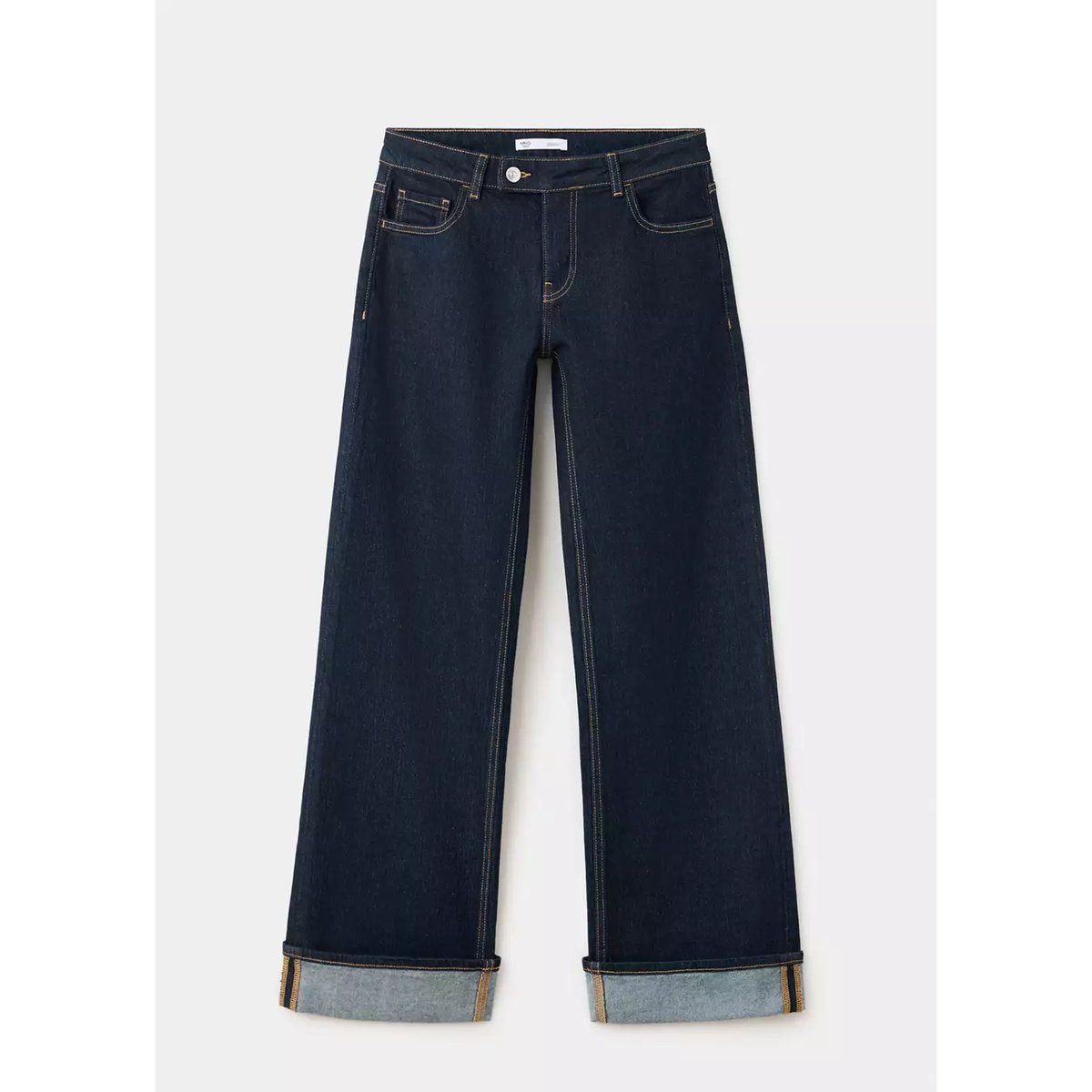 Jean taille basse à revers bleu, MANGO TEEN