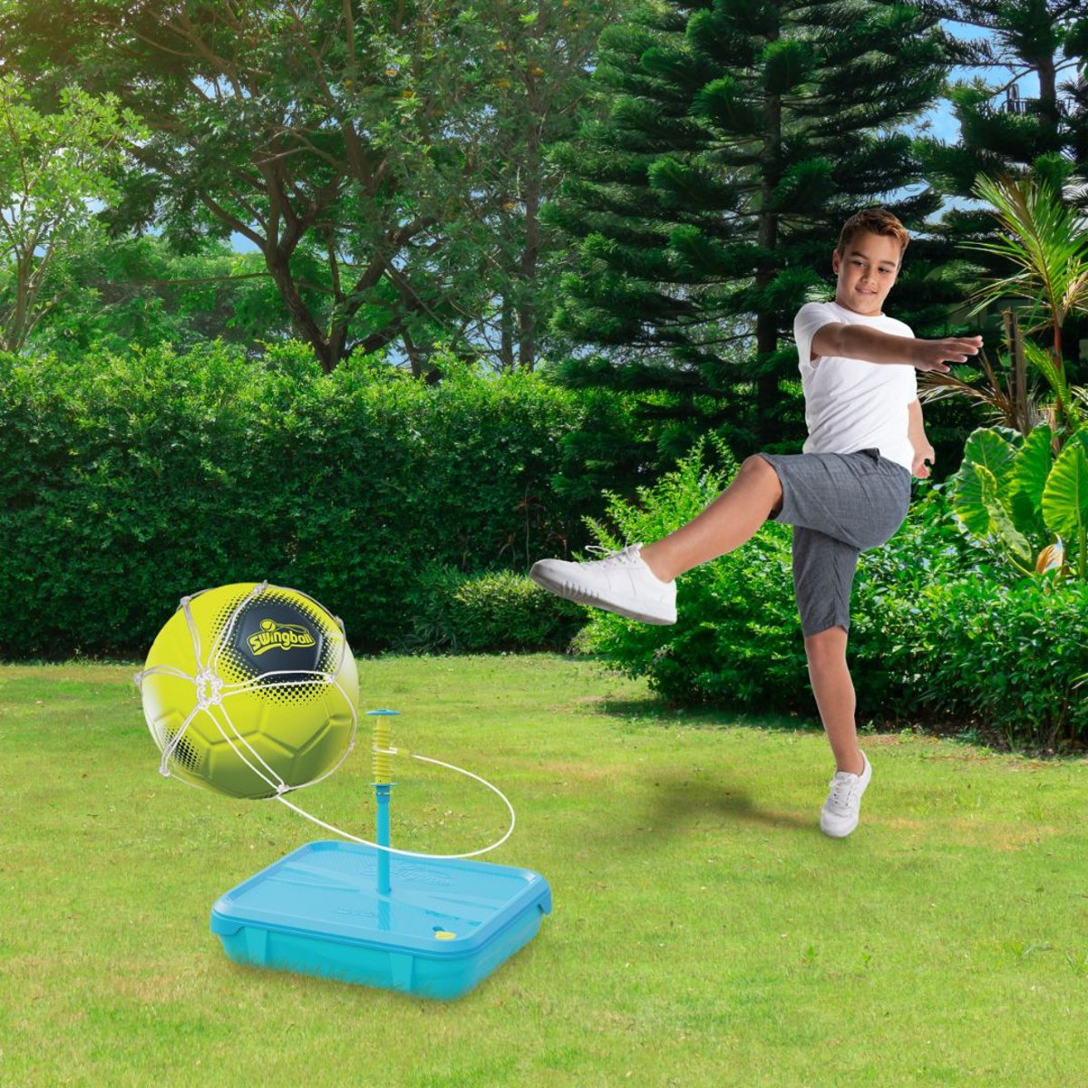 Pack jeux Swingball 5en1 toutes surfaces bleu - noir - jaune, SWINGBALL