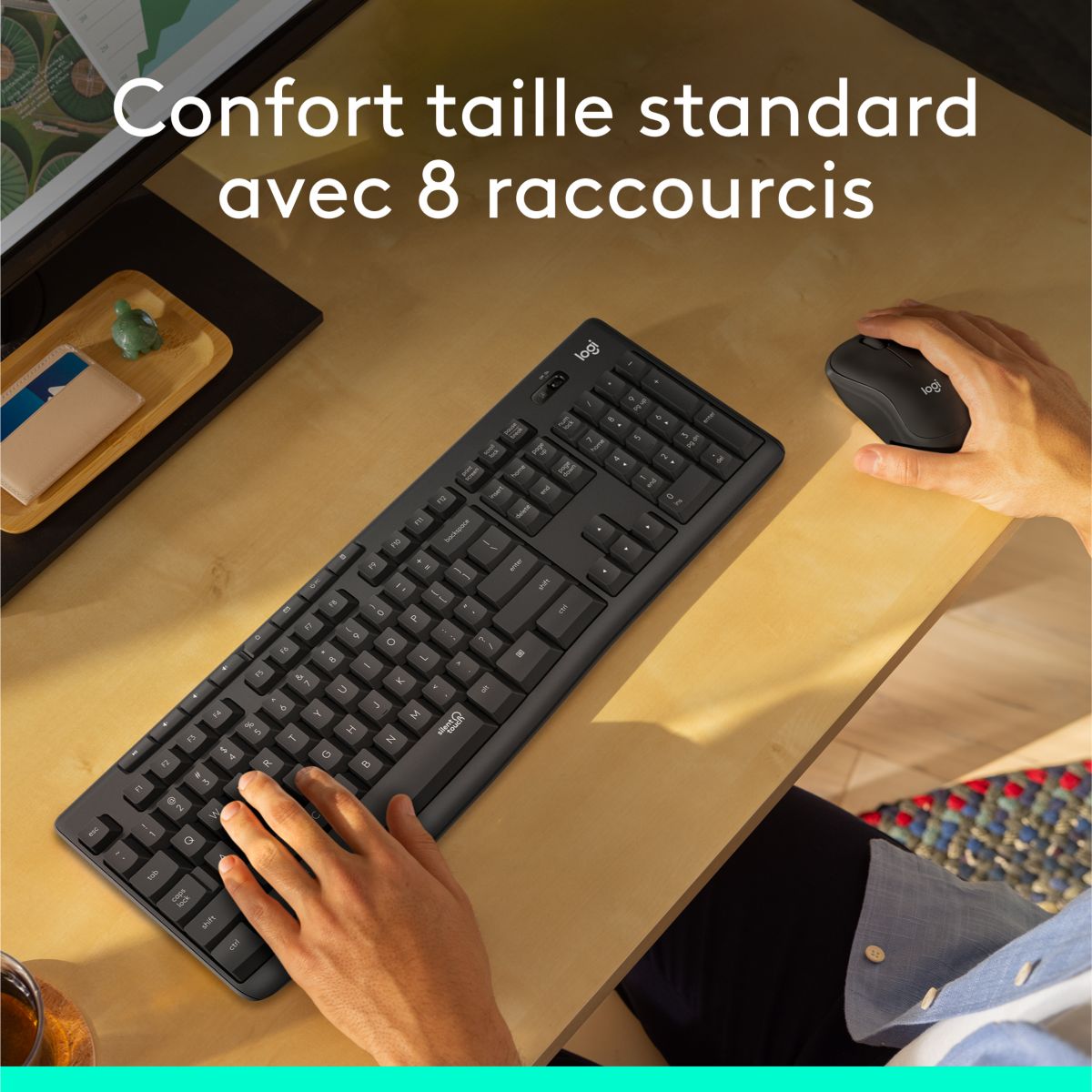 Clavier + Souris MK295 Silent Wireless Combo gris, LOGITECH