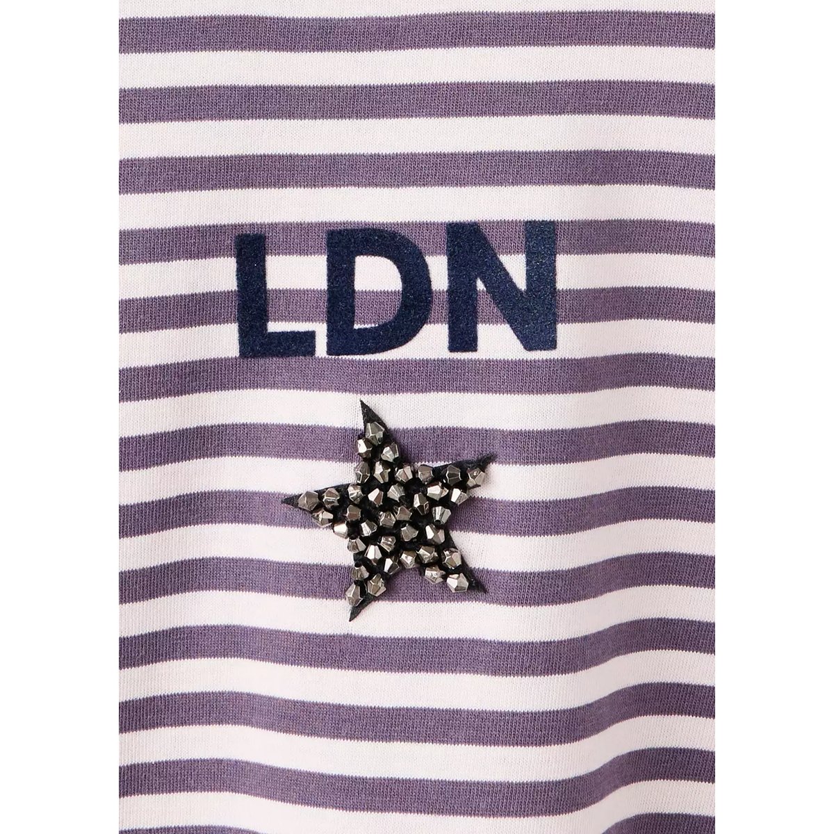 T-shirt rayures détail brodé violet, MANGO KIDS
