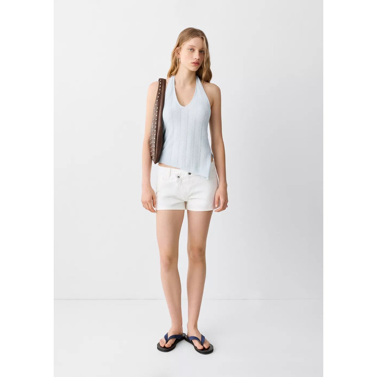 Top emmanchures américaines Fil textile argent, MANGO TEEN