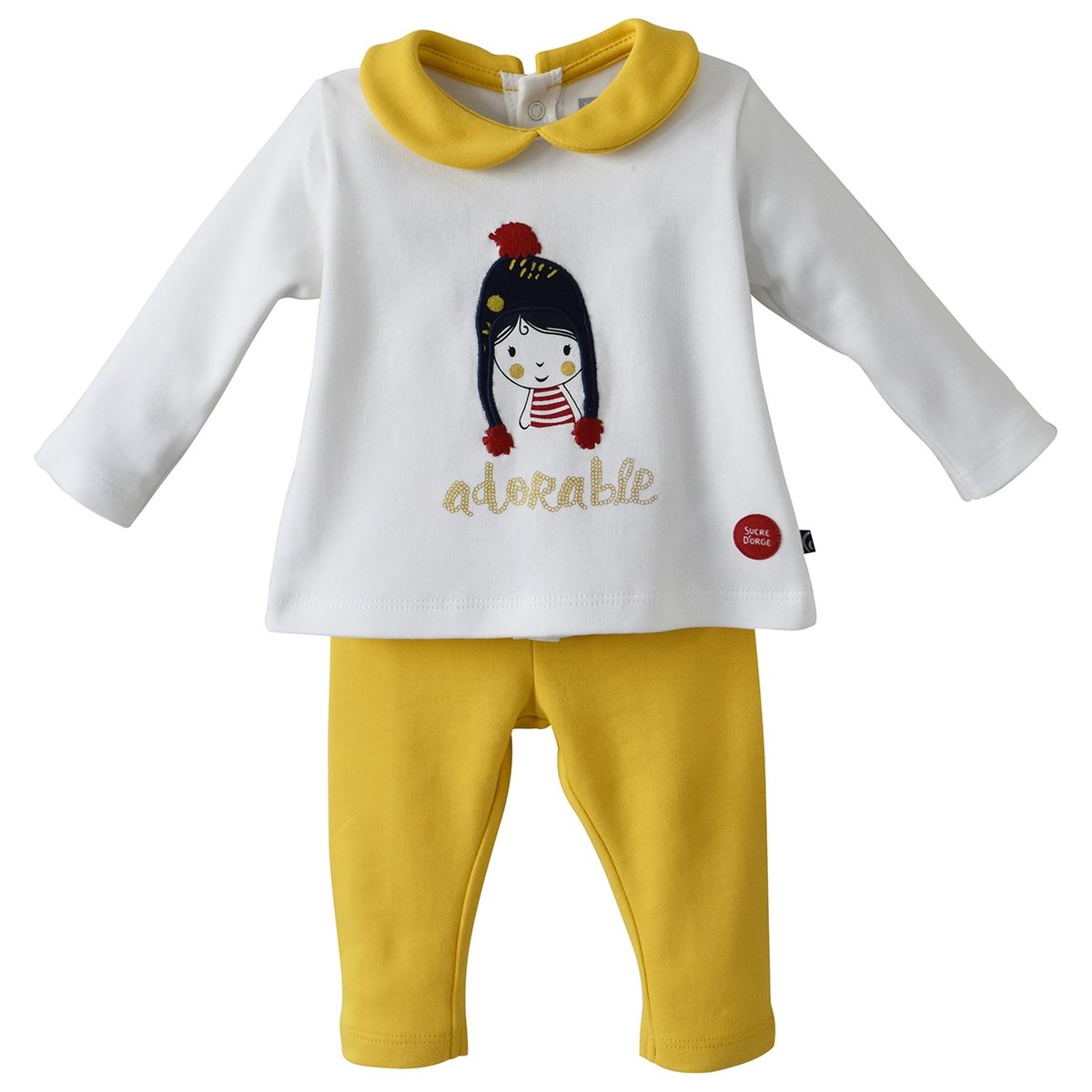 Tee shirt et legging coton bassa jaune, SUCRE D'ORGE