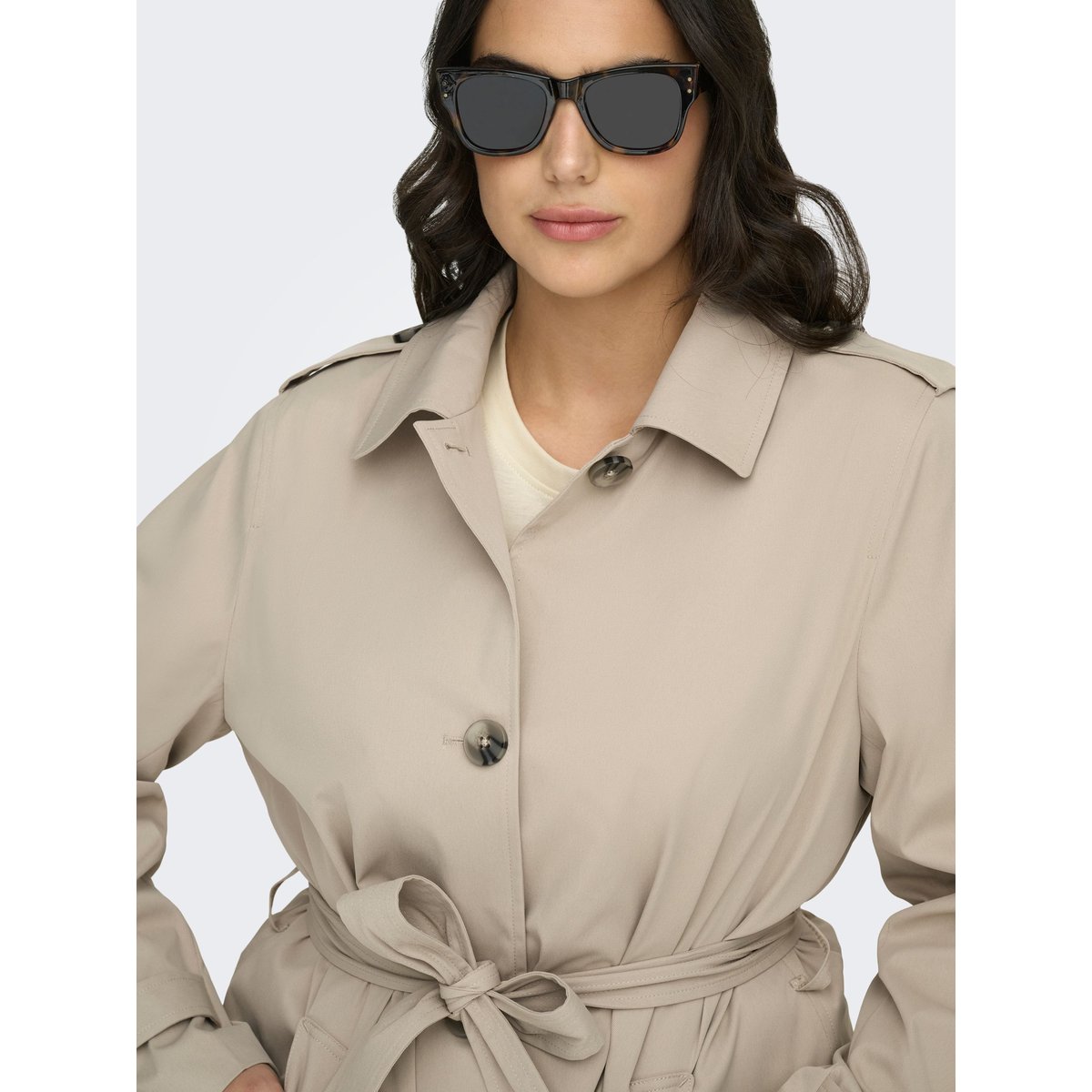 Trench Coat marron - island fossil, ONLY CARMAKOMA