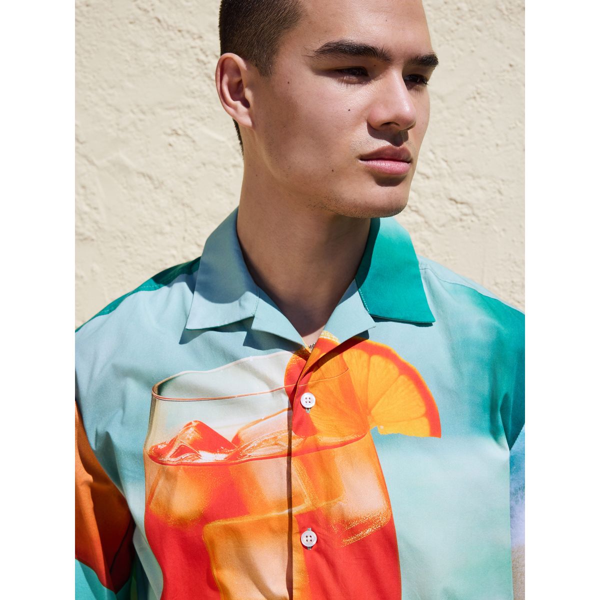 Chemise manches courtes à imprimé bleu/orange, NEXT