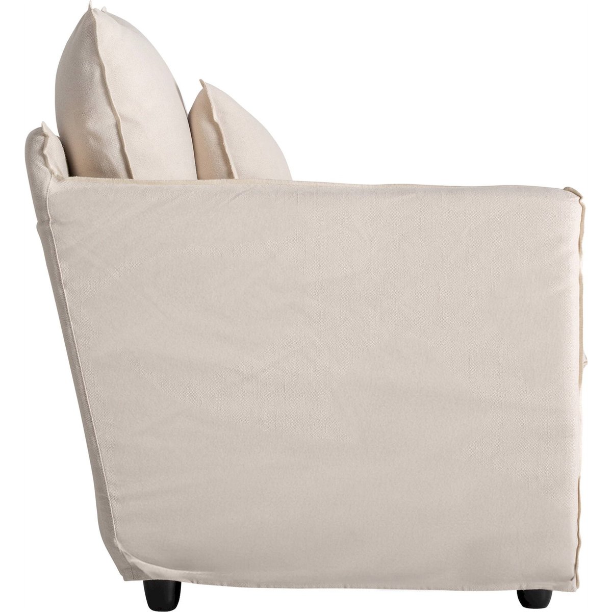 Fauteuil contemporain en lin style épuré beige lin naturel, RECOLLECTION