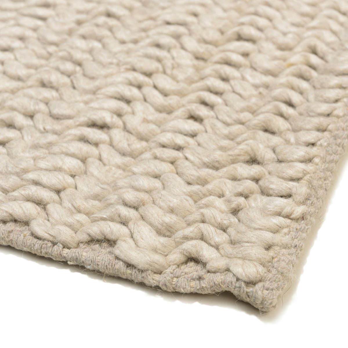 Tapis rectangulaire 200 x 290 cm laine tissée beige beige, PIER IMPORT
