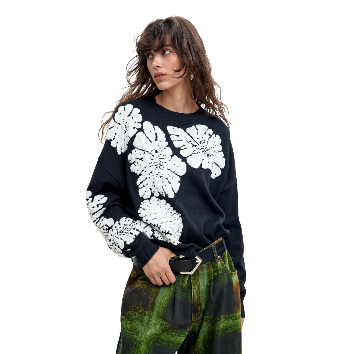 Pull jacquard M. C. Lacroix noir, DESIGUAL