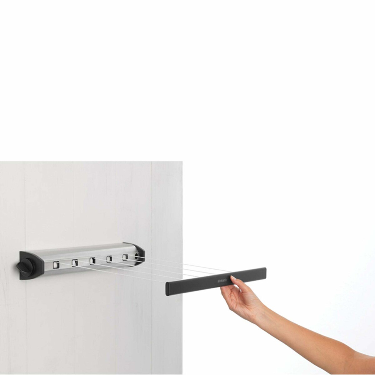 Étendoir à linge enrouleur de corde 22 mètres acier, BRABANTIA
