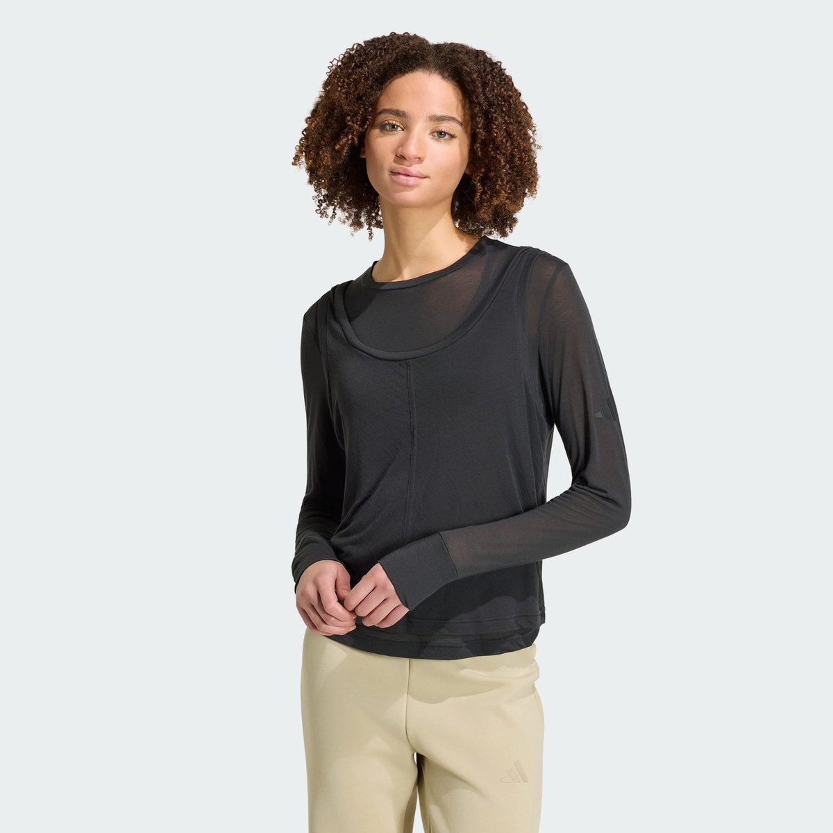 Haut Manches Longues Transparent Soft Lux Haut Manches Longues Transparent Soft Lux black, ADIDAS SPORTSWEAR