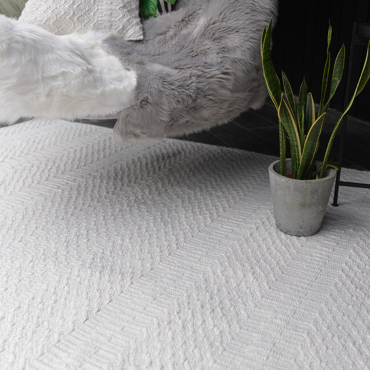 Geometric Patterned Eco Friendly Indoor/Outdoor Rug natural, SO'HOME