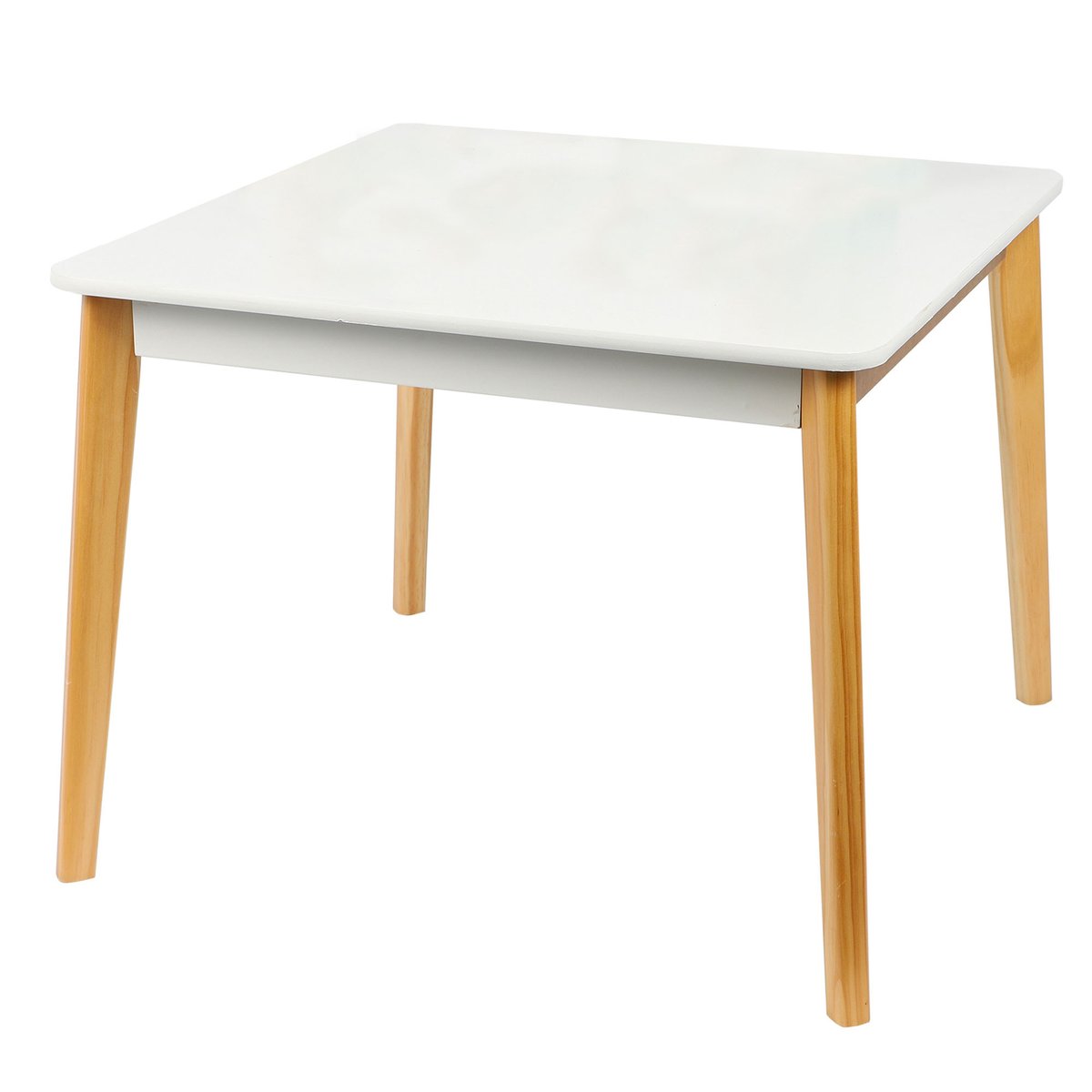 Table Enfant Carrée Bois Blanc blanc, WADIGA