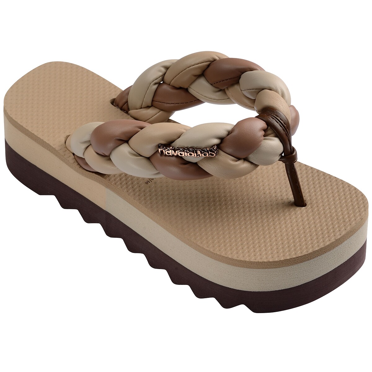Top High Chuncky Boho flip flops brown, HAVAIANAS