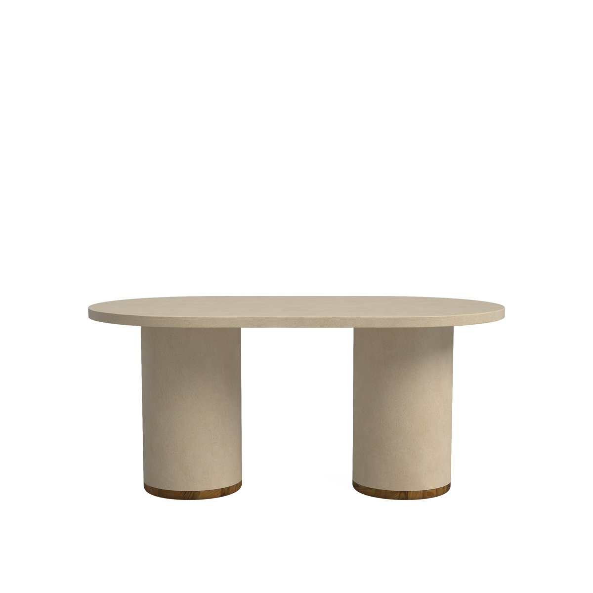 Table à manger en microciment blanc cassé 200 cm - DALIA sable, HANNUN