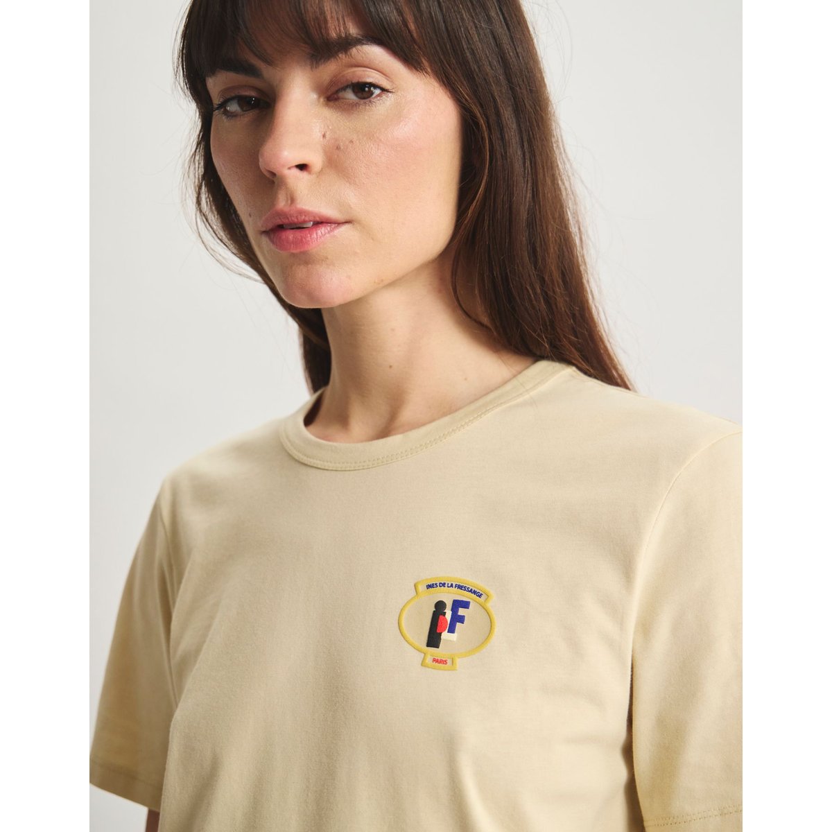 T-shirt Sunny en coton beige, INES DE LA FRESSANGE PARIS