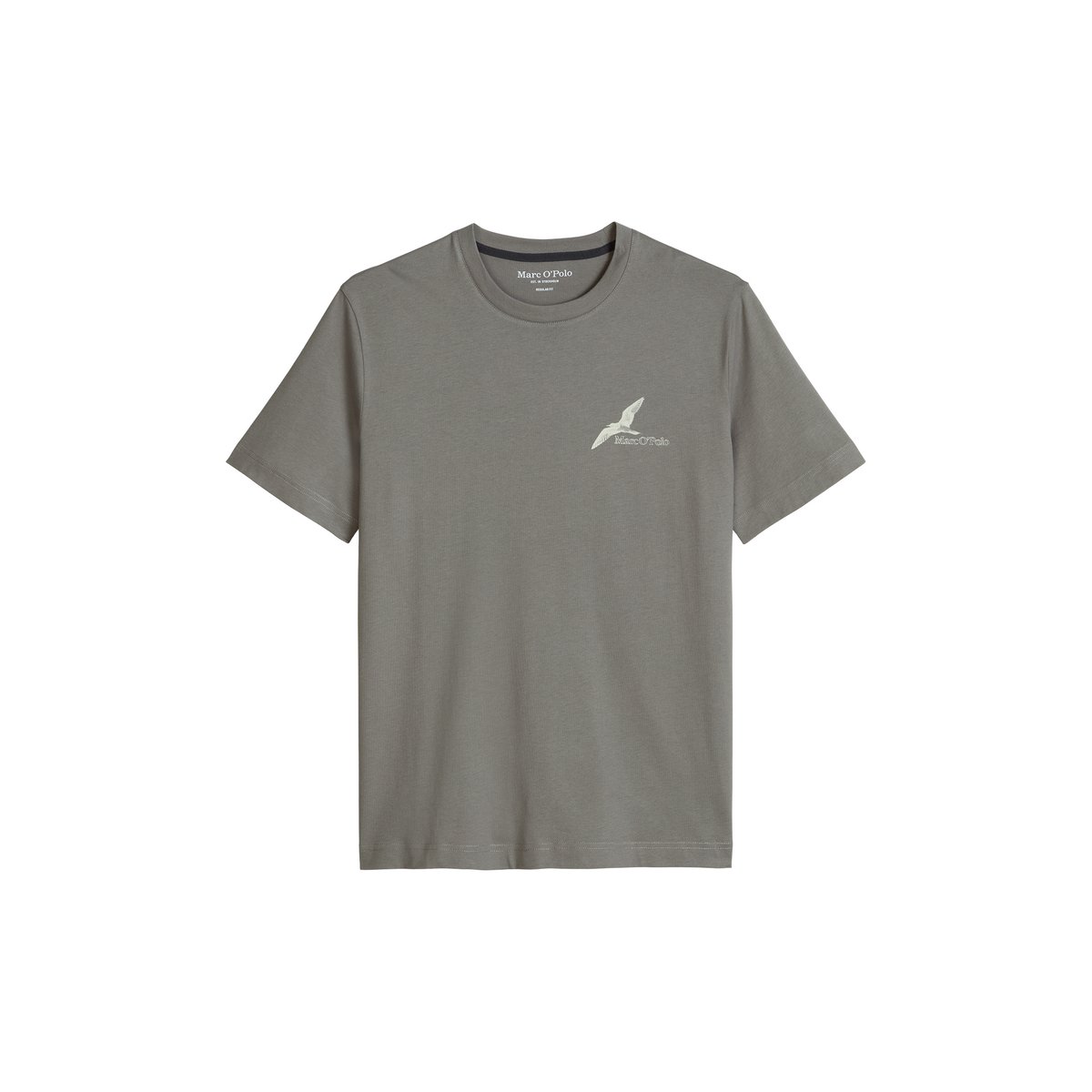 T-shirt regular en coton bio régénéré gris, MARC O'POLO