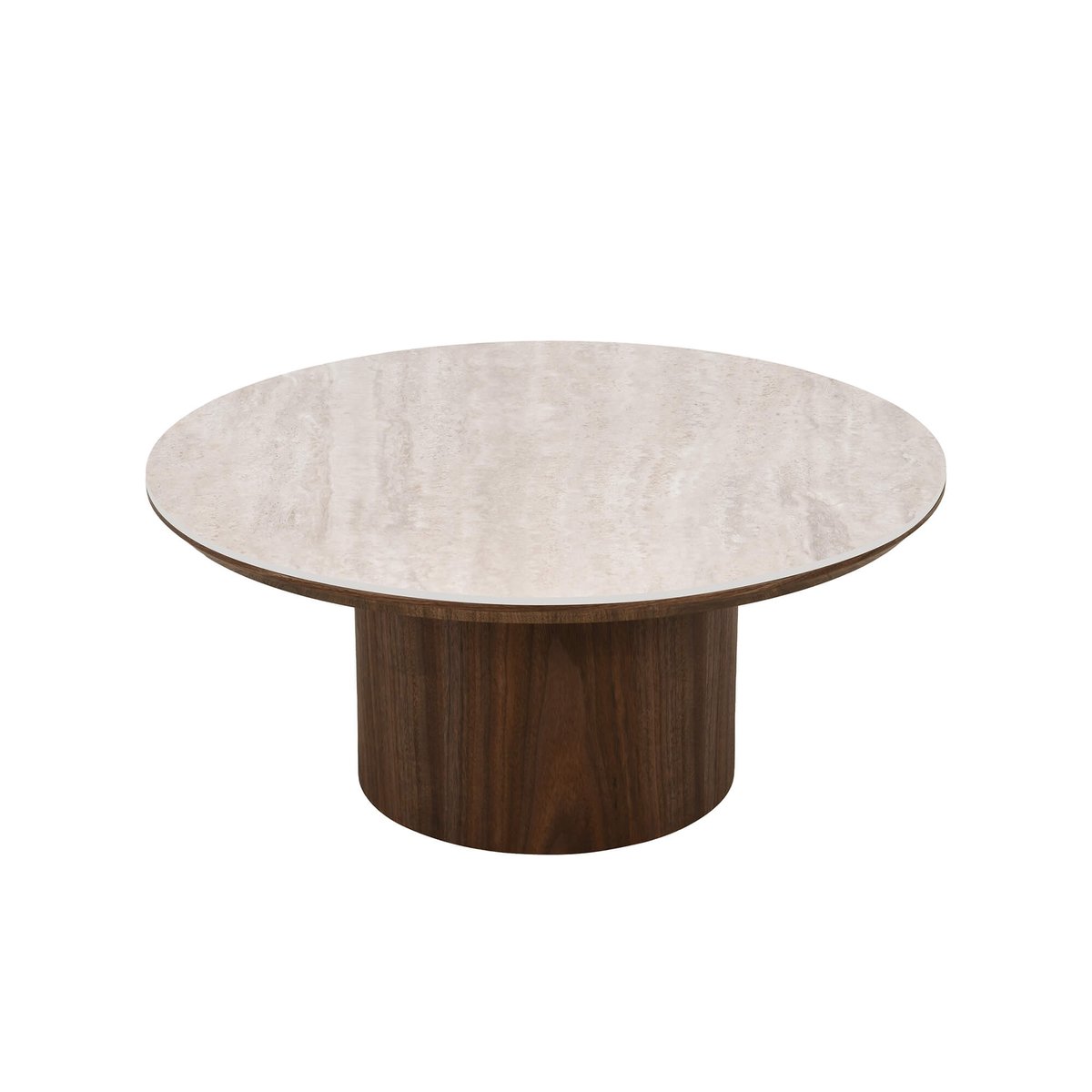 Table basse en céramique LOFA effet travertin et noyer, SORELH