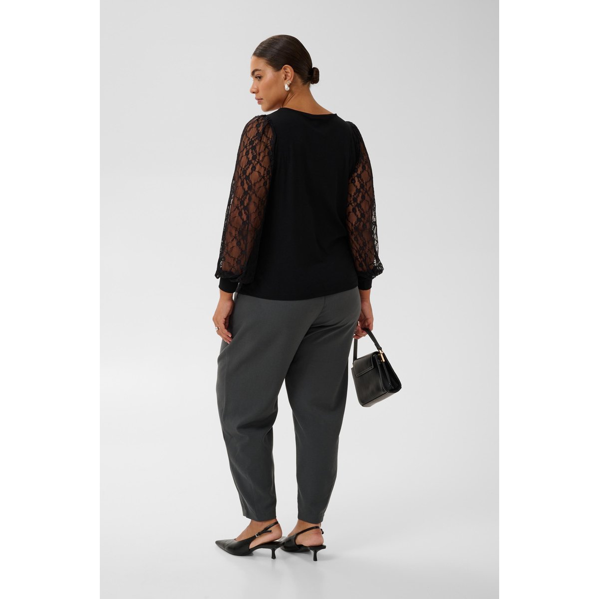 T-shirt à manches longues noir black, KAFFE CURVE