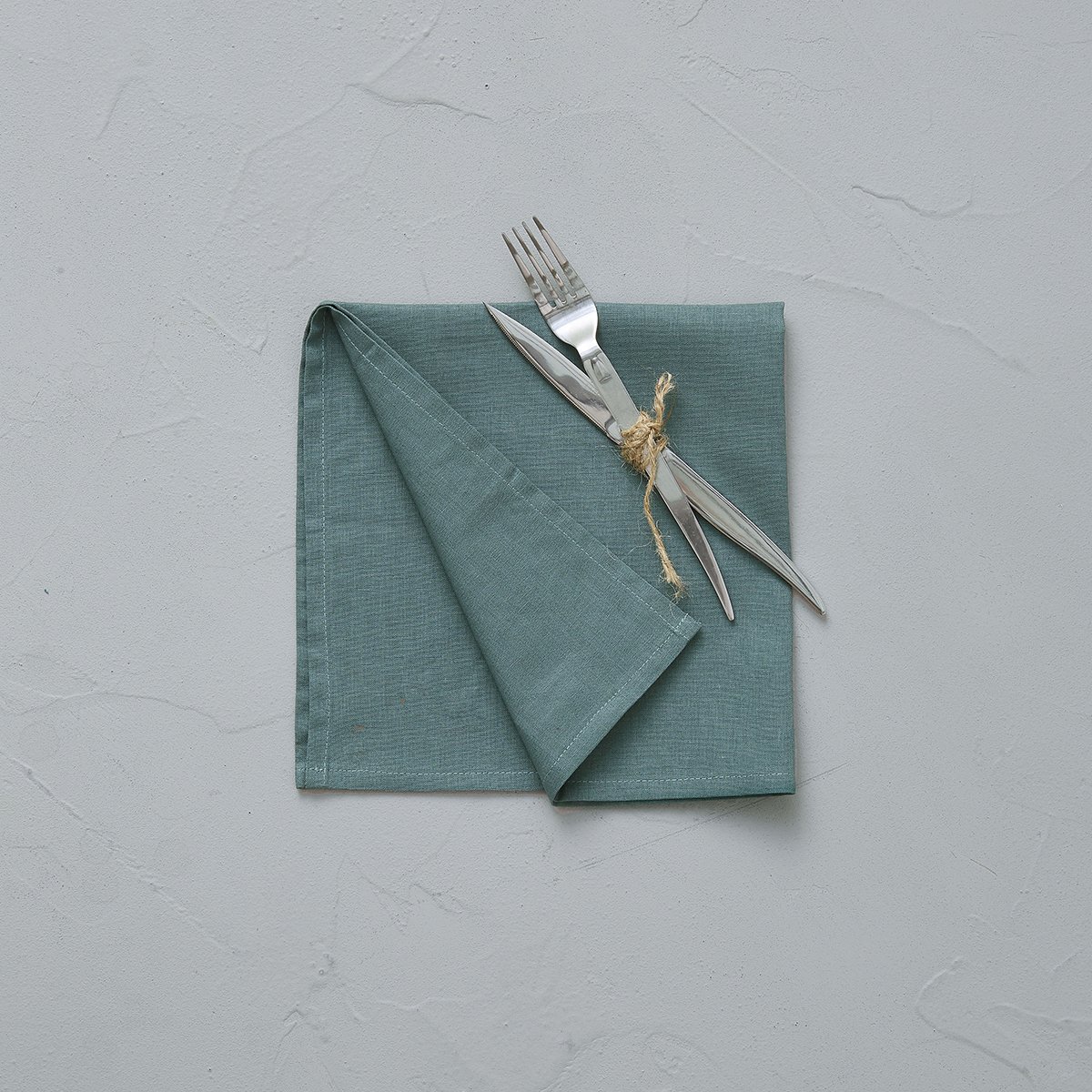 Lot de 2 serviettes de table PRELUDE vert botanique, SYLVIE THIRIEZ