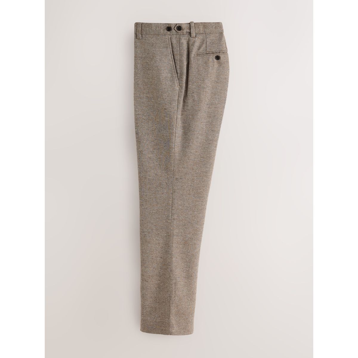 Pantalon de costume ajusté à chevrons/laine grège, NEXT