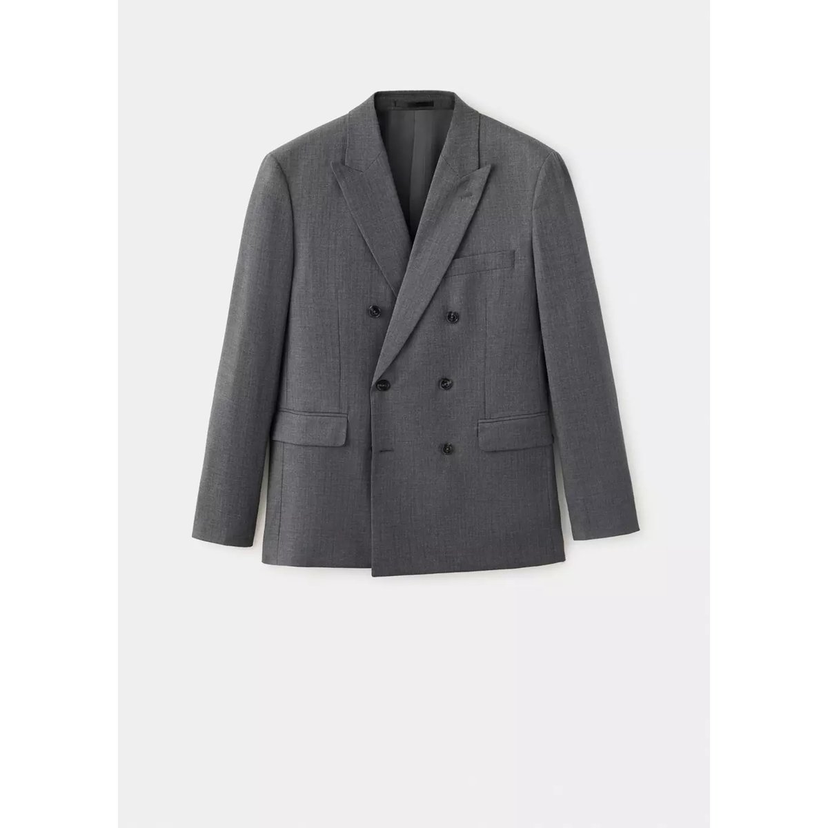 Veste de costume Monaco croisée slim-fit gris chiné moyen, MANGO MAN