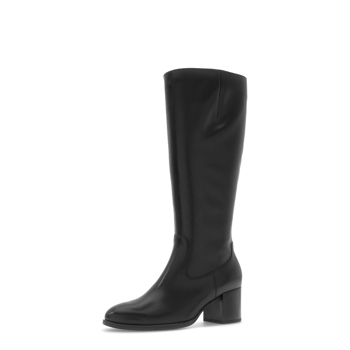 Bottes en cuir lisse à talon décroché noir lisse, GABOR