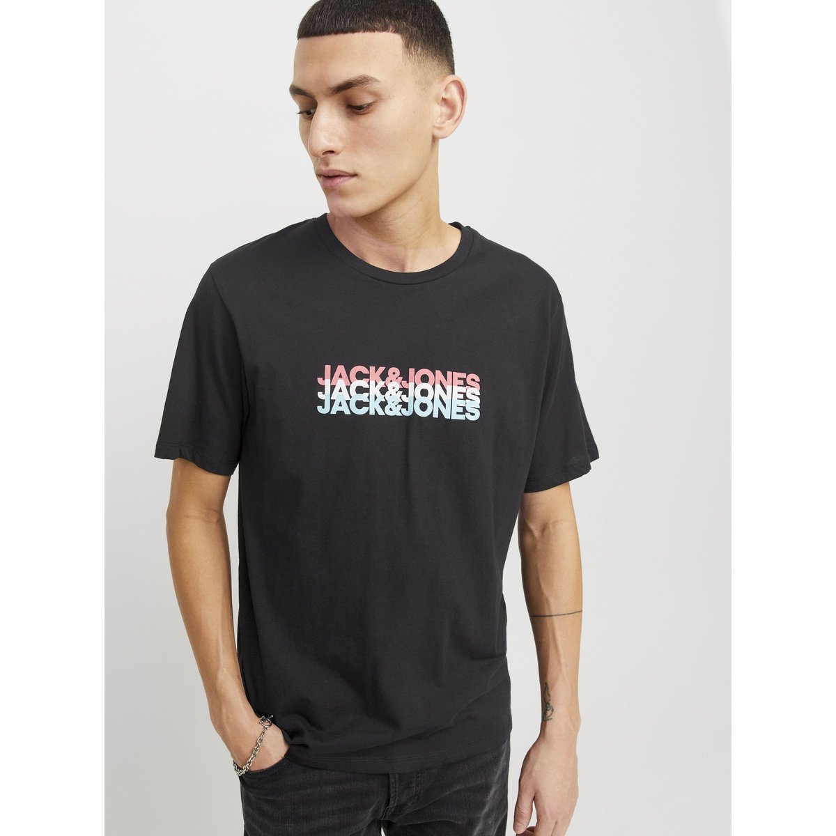 T-Shirt noire - black, JACK & JONES