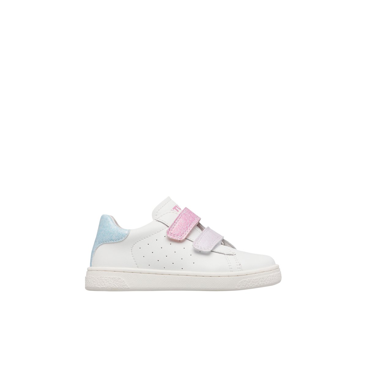 Baskets en cuir HASSELT 2 VL. blanc-fuchsia, NATURINO