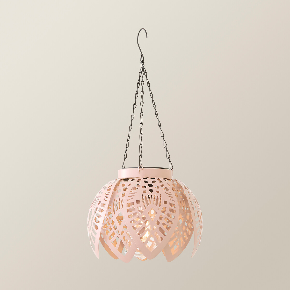 Artichoke Outdoor Solar Hanging Pendant Light blush pink, SO'HOME