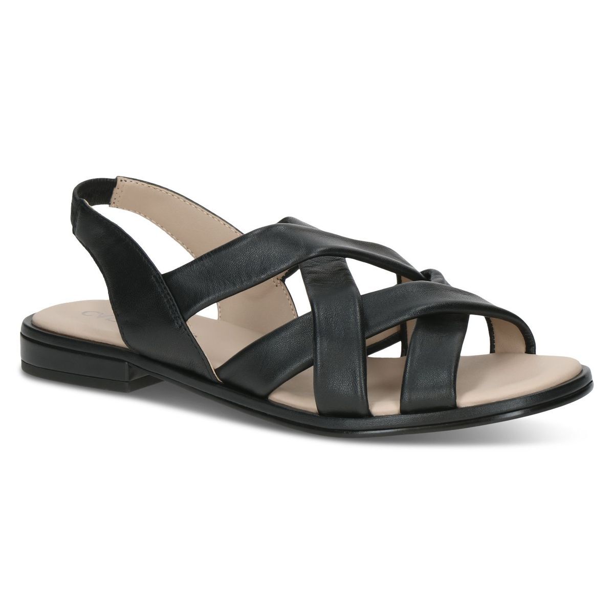 Sandale en cuir noir nappa, CAPRICE