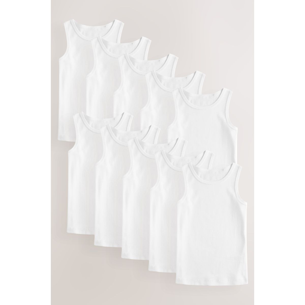 Débardeur 100 % coton, lot de 10 blanc, NEXT