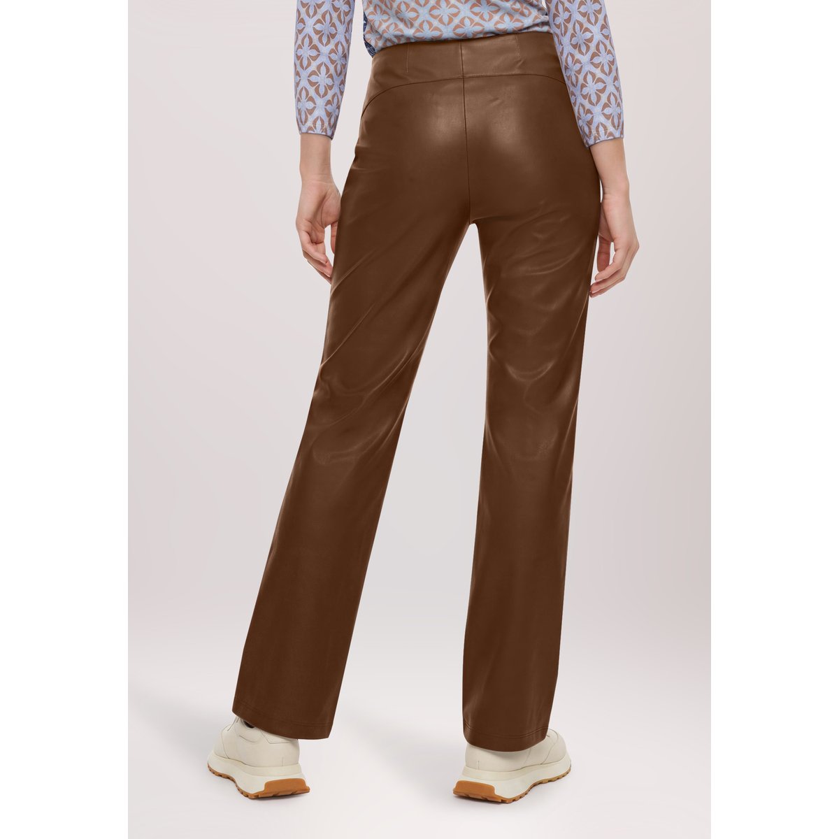 Leggings en similicuir coupe slim fit dark coffee, BETTY BARCLAY