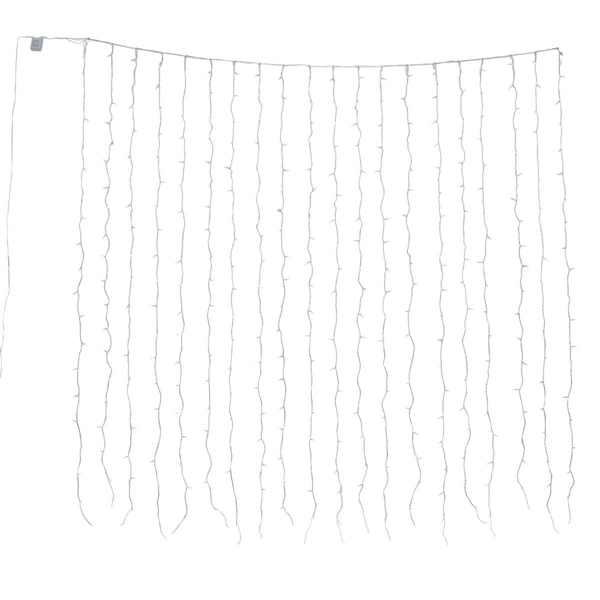 Rideau lumineux de façade d'extérieur 2 x 2 m 400 LED blanc froid à effets avec minuteur sur secteur blanc froid, FEERIC LIGHTS & CHRISTMAS