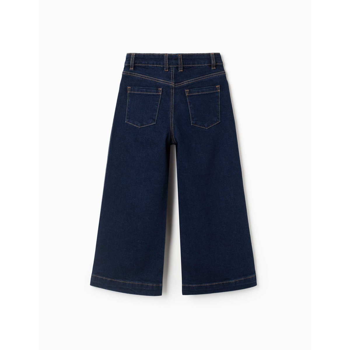 Jean à jambe large avec boutons-pression sur le devant bleu foncé, ZIPPY