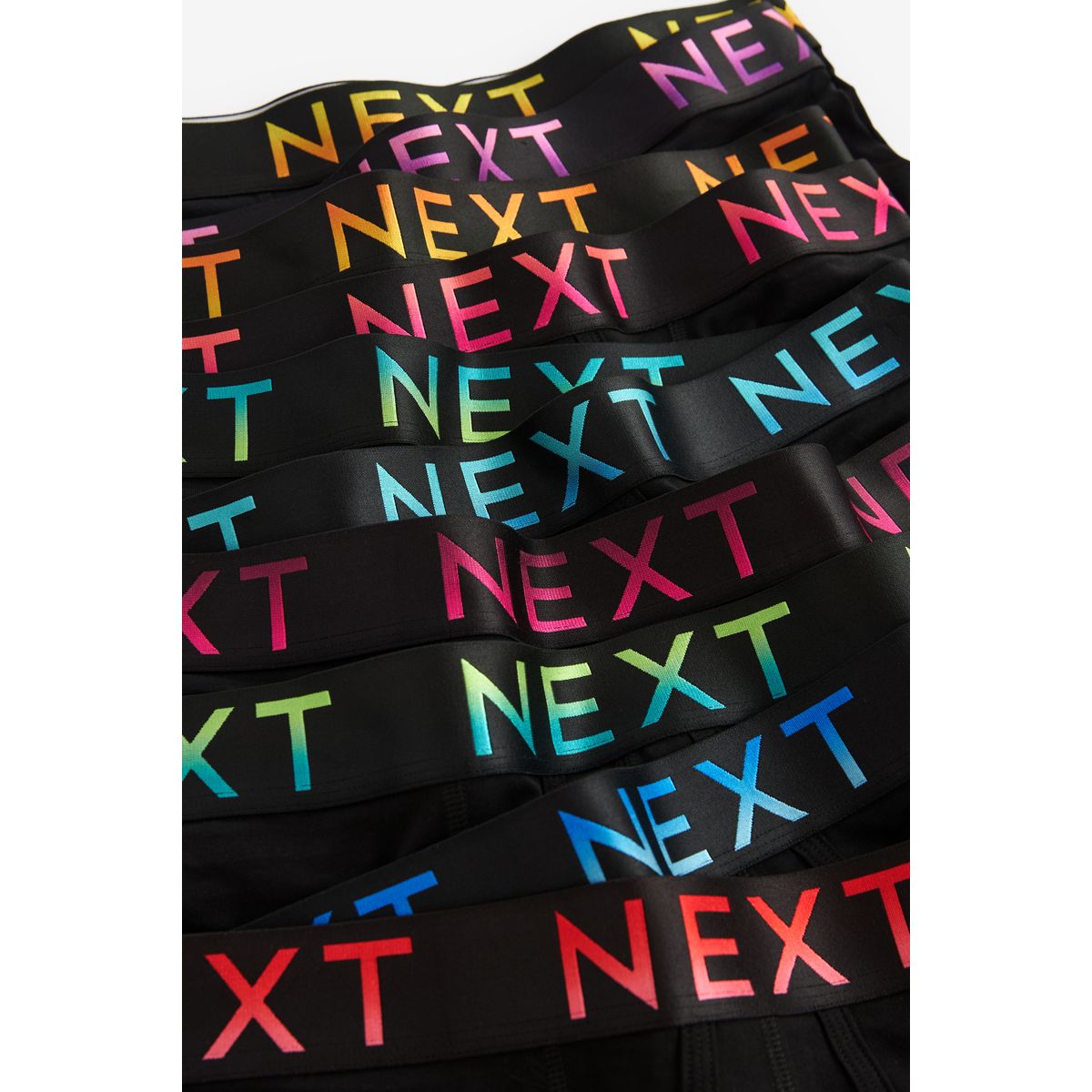 Boxers ouverture sur le devant, lot de 10 ceintures noires à texte ombré brillant, NEXT