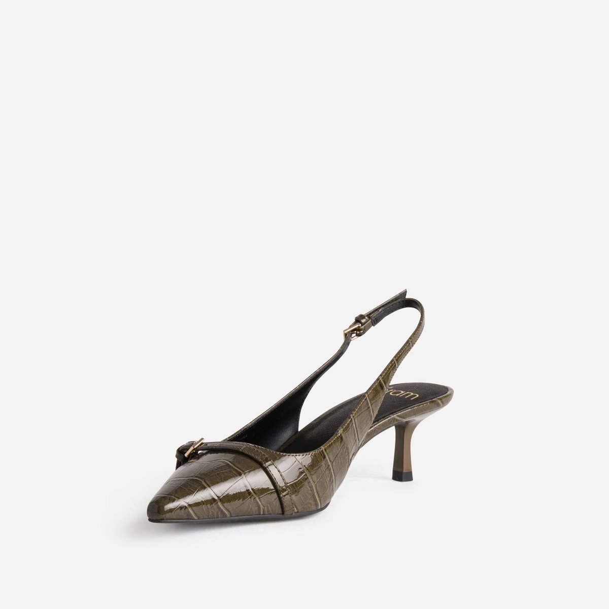 Escarpin ANAIA. croco vert, ERAM