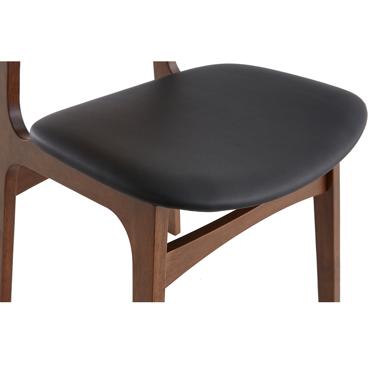 Chaises en bois foncé (lot de 2) ELTON noyer / noir, MILIBOO