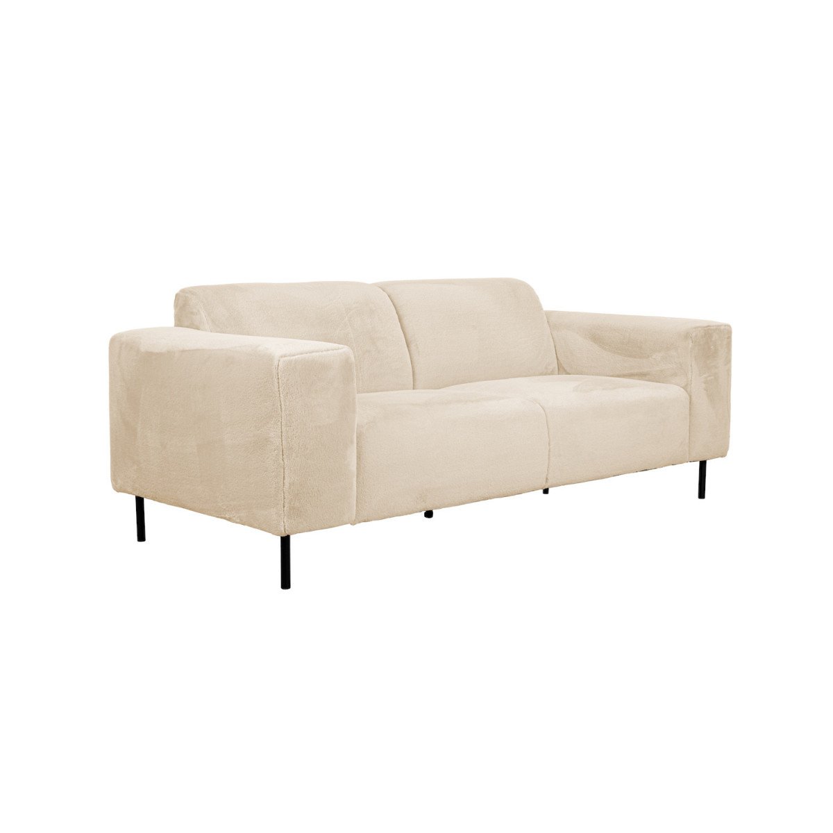 Canapé 2,5 places en tissu doux - QUADRO crème, MATHI DESIGN