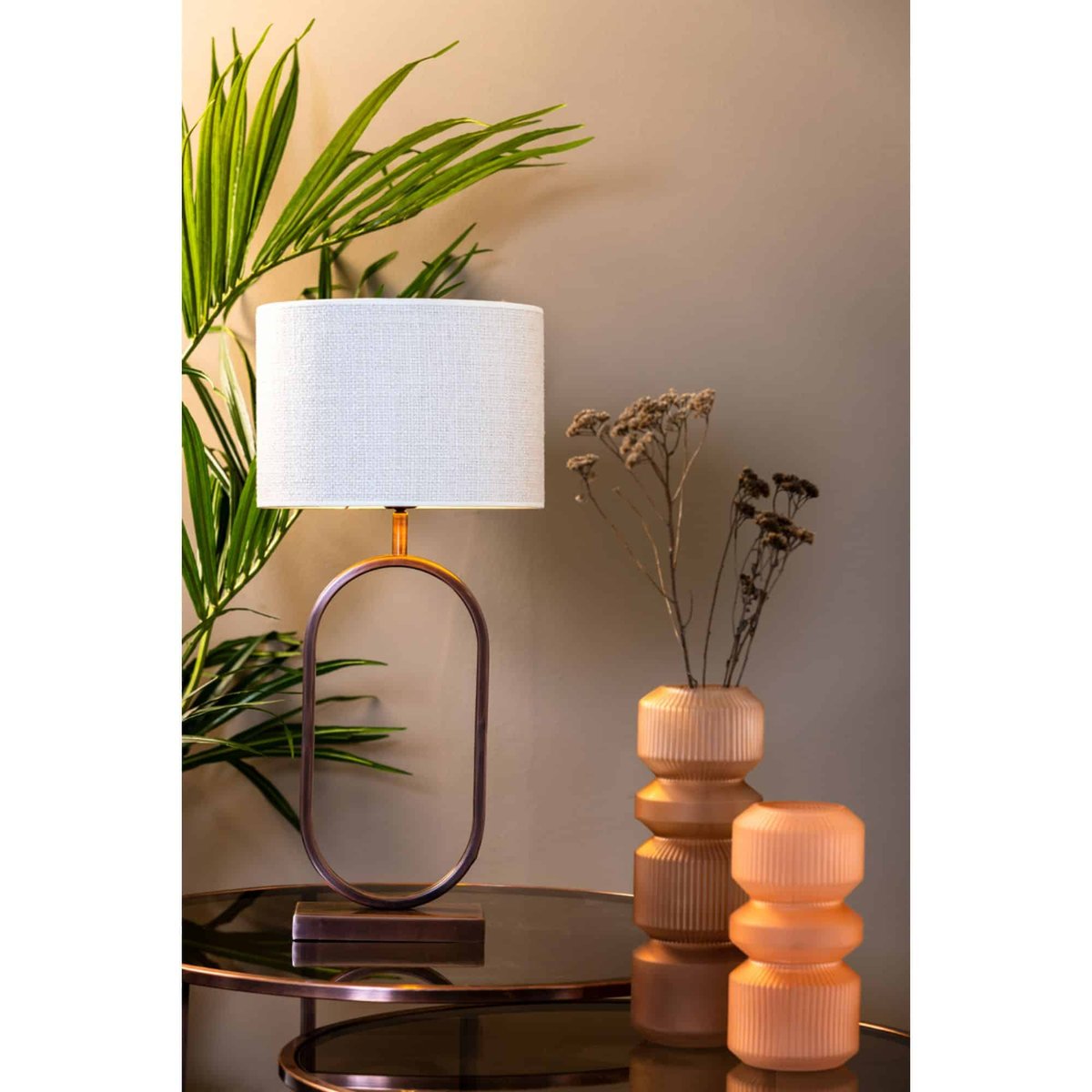 Abat-Jour Textiles SAVERNA blanc, LIGHT & LIVING 