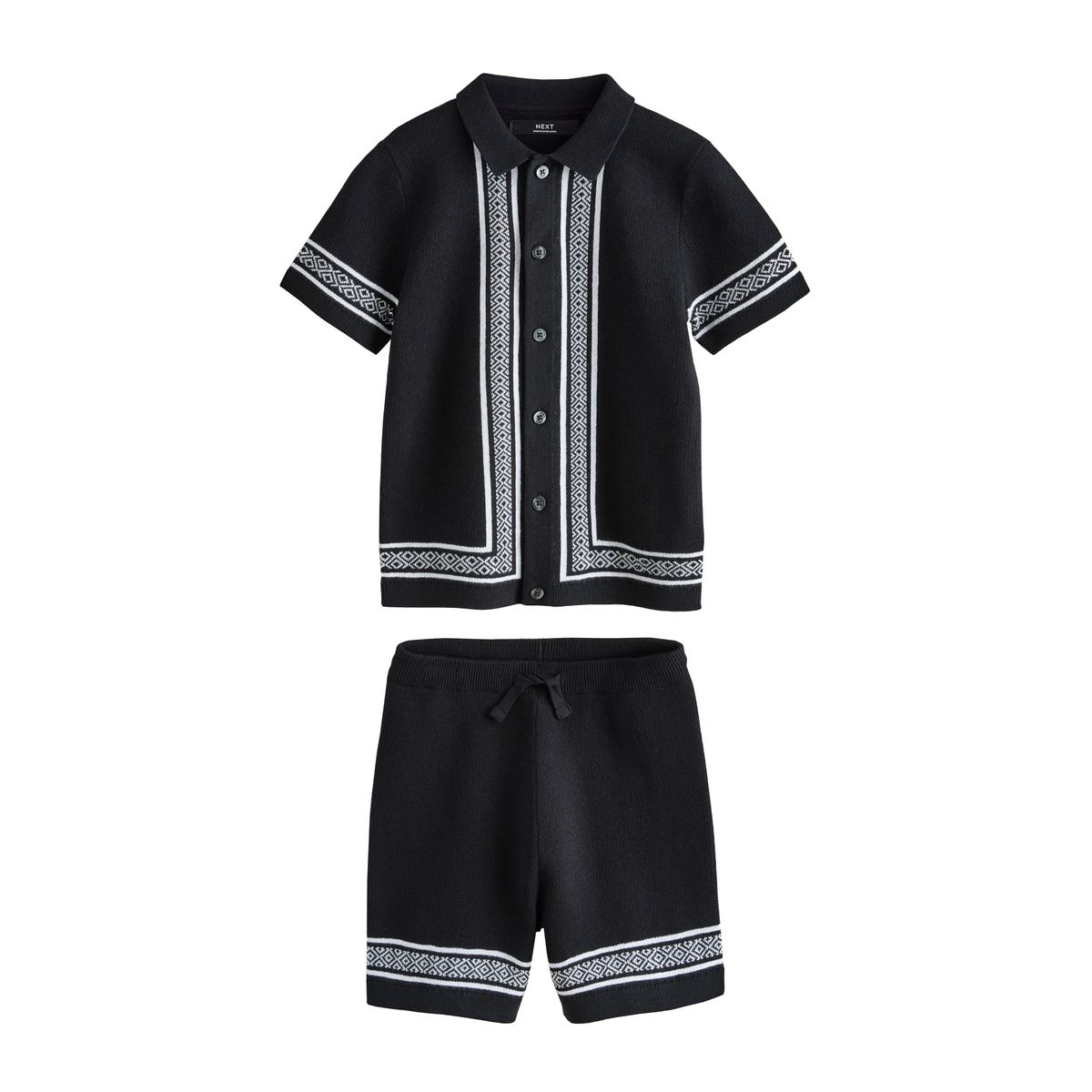 Ensemble avec polo et short en maille monochrome, NEXT