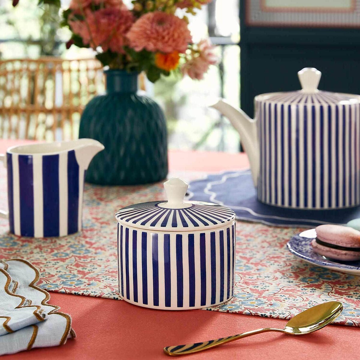 Steccato Covered Sugar Bowl blue, SPODE