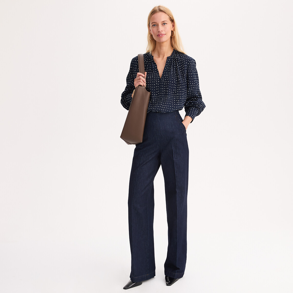 Calças de ganga em denim light azul brut, ANNE WEYBURN