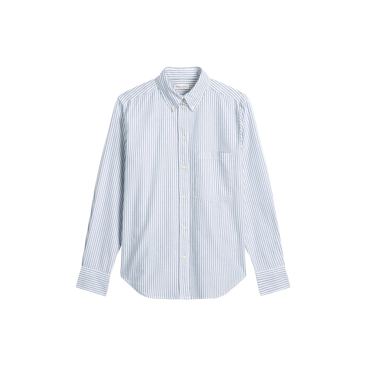 Blouse à rayures regular en coton Oxford bleu fooncé, MARC O'POLO