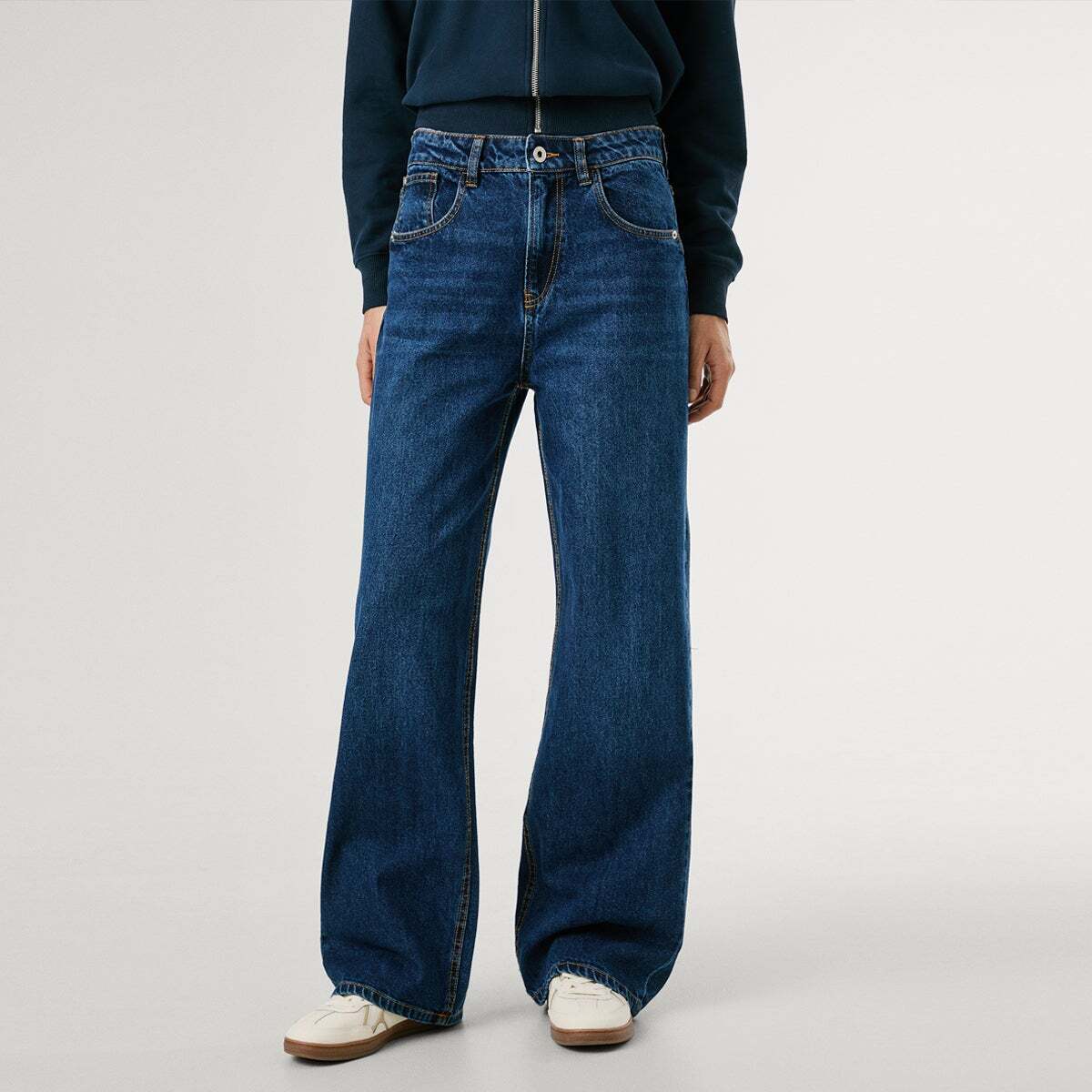 Jean Coupe Regular, Taille Haute - Lexa stonewash dark indigo, PEPE JEANS